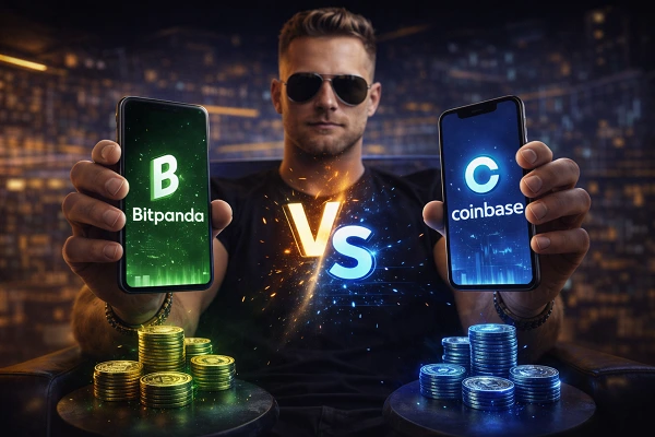 Bitpanda vs Coinbase Vergleich – beste Krypto App für Anfänger Deutschland 2026